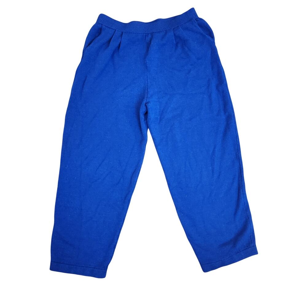 Vintage St. John Collection by Marie Gray Blue Pleated Knit Pants Size 12
